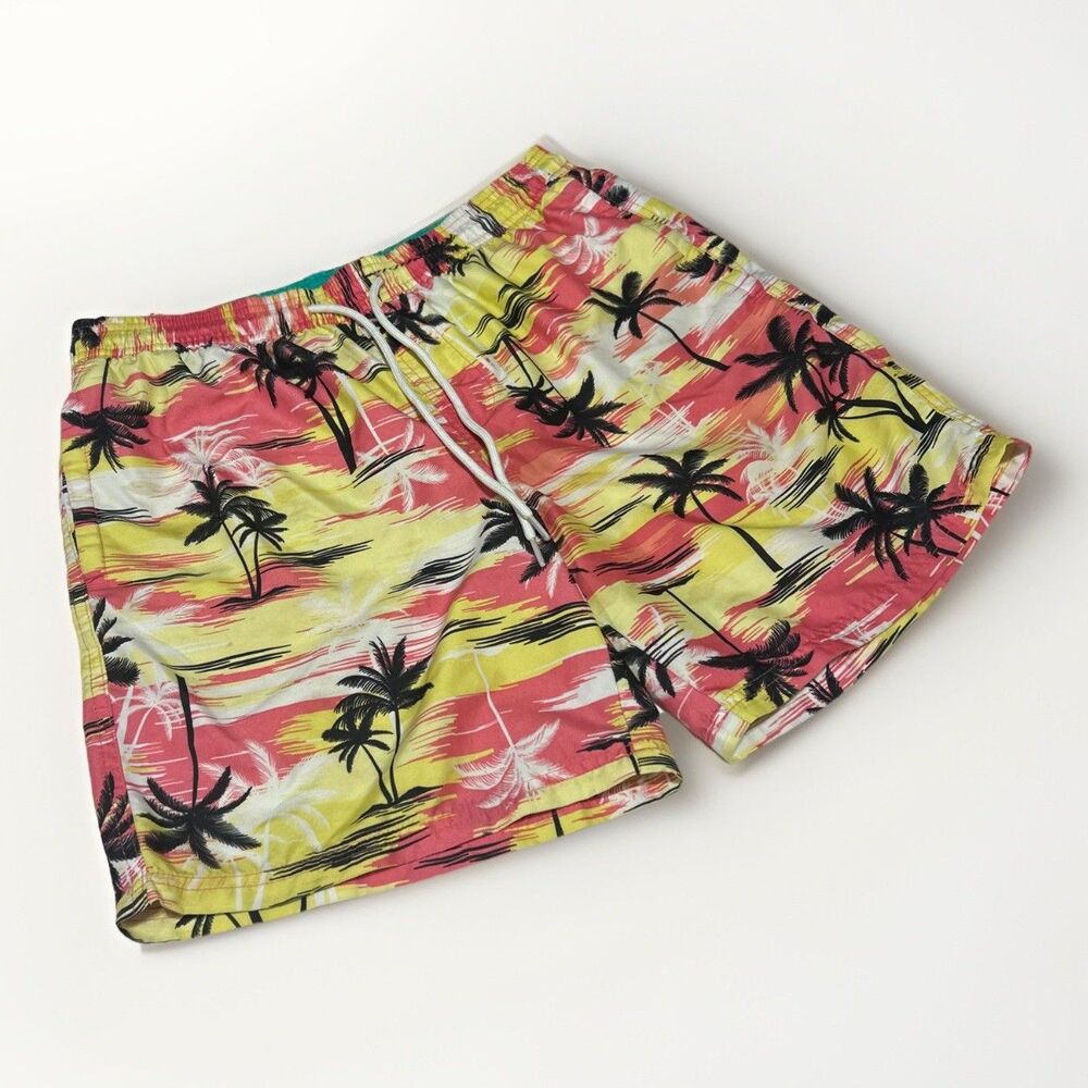 No Boundaries Men's Medium Tropical Palm Tree Swim Trunks Board Shorts
